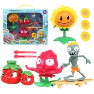 plants vs zombies 4pcs gift for boys ejection anime kids action doll model