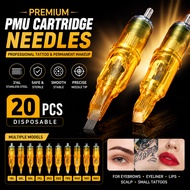 20PCS PMU Cartridge Needles 1RL 3RL 5RL Disposable Tattoo Needles for Eyebrow Lip Blush Permanent Ma