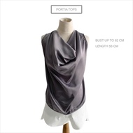 Portia Women's Sleeveless Blouse Top, Bangkok Thailand Satin Material