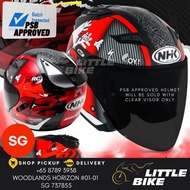 SG SELLER 🇸🇬 PSB APPROVED NHK GT avenger Ali Adrain black red glossy open face motorcycle helmet with sun visor
