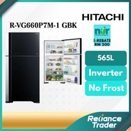 《SEDA》HITACHI R-VG660P7M -1 New Big 2 Glass Series 565L Refridgerator RVG660P7M PETI SEJUK