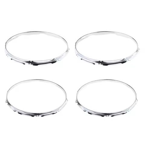 2pcs Chrome 14 Inch Snare Drum Hoop Ring Rim 8&10 Hole for Drum Set Kit