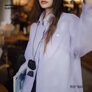 IBUY Oversized Shirt with Puffed Sleeves - Casual Fall Fashion