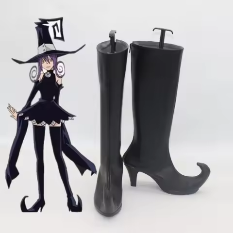 Blair cosplay boots Soul Eater shoes Halloween Witch Black cosplay Shoes boots