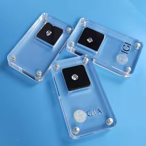Acrylic Gem Storage Box Loose Diamond Stone GIA Jewelry Display Organizer Exhibition Case Clear Gift