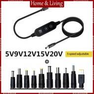 AOTO Type C to DC5521 Charging Cable Optional Connectors Adjustable Voltage 5V 20V