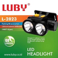 SENTER KEPALA LUBY 3Watt L-2823 NYALA PUTIH KUNING CAS HEAD LAMP