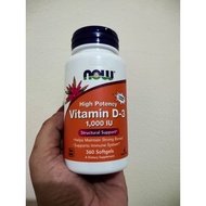Now Foods Vitamin D3 1000iu 360 softgels ORI USA