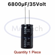 6800uf 35V capacitor 6800uF/35Vdc คาปาซิเตอร์ 6800uF35V ขนาด 18.0x35.0 mm จำนวน 1 ชิ้น