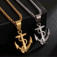 Men's necklace Anchor Motif Rolo Titanium Anti-Rust and Fade Chain boat necklace blade necklace