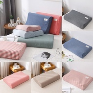 Solid Color Cotton Sleeping Pillow Case Brief Style Plaid Pillowcases Latex Bedding Soft Pillow Prot