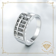 [RING] Cincin Abacus Silver Emas Jewelry Bead Can Be Move Calculated Fashion Simple Ring for Men Titanium Steel Lelaki