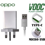 Oppo 5V 4A Vooc Flash Charger Set Plug Vooc Usb Cable Micro Usb Type C Fast Charging