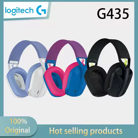 Logitech G435 wireless gaming headset with Bluetooth virtual surround sound, low latency, long batte