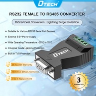 DTECH Passive RS232 to RS485 Converter Industrial Bidirectional Serial Surge Lightning Protection