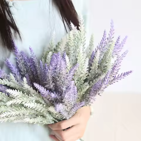 Artificial Lavender Plant Wall Lavender Artificial Flowers Family Decoration Wedding Fake Flowers