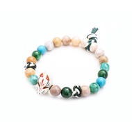 The Whispering of the Poet [Inari.White-faced.Green Moss (Braided Style Beads)] Japanese Style Japan