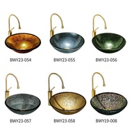 Basin Sink Basin Red Wash Basin Single Net Wash Basin Tempered Glass Basin Wash Hand Small Apartment