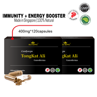 (Bundle of 2) Tongkat Ali + Cordyceps + Ganoderma Extract for Immune Support, Tonify Kidney &amp; Lung , Good Sleep, Fatigue Relief &amp; Stamina | 120 Caps