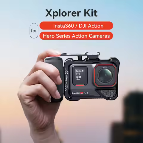 AMAGISN Xplorer Grip Kit Vlog Frame Mount Utility Case For Insta360 Ace Pro 2 DJI Osmo Action 5 GoPr