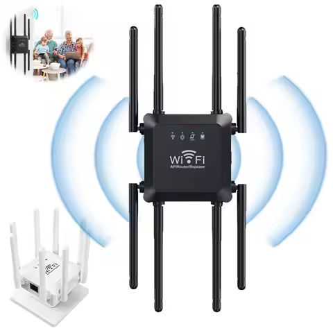Portable 8-Antenna WiFi Extender 300M Signal Amplification WiFi Booster Wireless Repeater Home