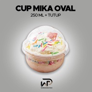Mica Cup | Dessert Cup Bowl 250 ML + Lid | Cup Pudding Chesse Cake Ice Cream Yogurt Puyo Salad | Mik