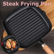 Grill Steak Frying Pan Induction No Coating Non Stick Pot Bowl Marble Stone Frying Pan 24cm BBQ Iron