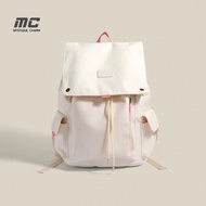 [MC]15.6-inch backpack woman school bag woman  backpack girl backpack travel Oxford backpack white b