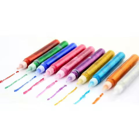 10pcs Colored Glitter Powder Adhesive Child Art Painting Paper Crafts Drawing Phone Case DIY Super L