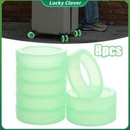 8pcs Luminous Luggage Wheel Protector Silicone Travel Luggage Caster Wheel Protector