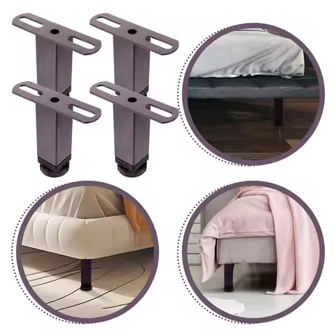 4Pcs Adjustable Bed Frame Support Legs Center Foot Metal Bed Legs Replacement Heavy Duty Support Bed