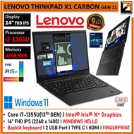 LENOVO THINKPAD X1 CARBON GEN 11th/ 10th/ 9th(1 YEAR WARRANTY T&C) CORE i7 (11th/12th/13th) 32GB RAM