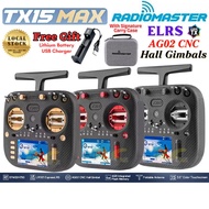 Radiomaster TX15 MAX Radio Controller AG02 CNC Hall Gimbals ExpressLRS 16CH 3.5inch Color Touchscree