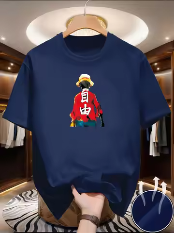 New Men's Freeman Print T-shirt Summer Outdoor Casual Sports Quick Drying Short Sleeve Top Europe Si