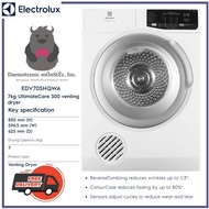 Electrolux EDV705HQWA UltimateCare™ 300 Venting Dryer (7kg)