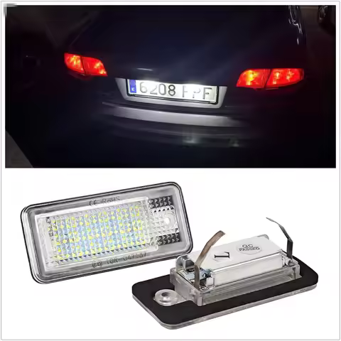 Exterior Accessories Error Free LED Car License Plate Light Bulbs For AUDI A6 C6 4F S6 A8 S8 D3 4E Q