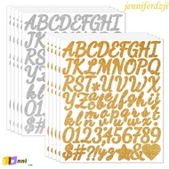 JENNIFERDZJI 5 Sheets Alphabet Big Letter Stickers, Sparkling English Letter a-Z Glitter Letter Stic