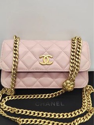 原價放Chanel山茶花扣 woc 手機包 袋 櫻花粉紅色 Sakura 23s 23p 23c cf