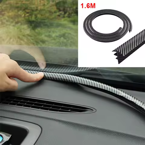 1.6M General Motors Rubber Dustproof Seal Strip Carbon Fiber Gap Filling Seal Strip Car Dashboard Ga