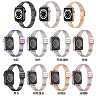 Suitable for Apple watch9 Smart Watch Strap Apple 8ultra Five-Bead Double Insurance Stainless Steel 