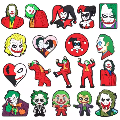 1-19Pcs MINISO Cartoon Joker Shoe Charms Funny Shoe Accessories Decoration DIY Clog Sandal Garden Sh