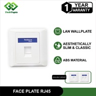 Wall Face Plate LAN RJ45 2 Port Modular + Outbow Box – Faceplate RJ45 2 Port