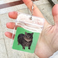 Funny Little Cat Grating Card Abstract Decompression Emoji Keychain Gift