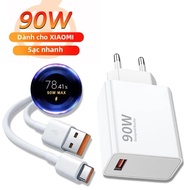 90W USB Sạc Nhanh Cho Xiaomi Redmi Note Turbo Sạc Nhanh Loại C Cáp Sạc Tương Thích Với Các Mẫu 15 14