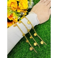 DHIYA GOLD 916 Rantai tangan sauh gantung dinar lebar 1.2cm