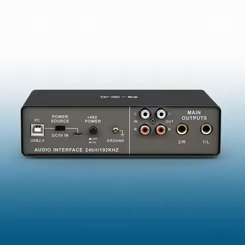 USB Audio Interface 24-bit/192kHz External Audio Interface Sound Card Loopback Zero Latency for Stre