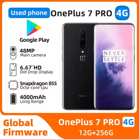 Oneplus 7 Pro 4G 6.67inch AMOLED CPU Qualcomm Snapdragon 855 2.84GHz 48MP camera Android Used Phone