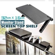 Large Adjustable Screen Top Shelf Screen Caddy TV Box Storage Bracket Stand Monitor Wall Mount Rack 