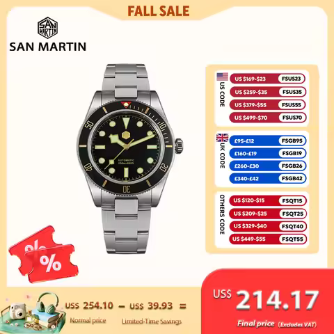 San Martin 40mm NH35 Automatic Men Diving Watch 20ATM Waterproof BB58 Sapphire Wristwatch BGW-9 C3 L