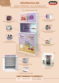 NAIBA rak piring besar/rak piring alumunium/rak piring naiba/rak dapur/rak gelas/rak perabotan dapur
